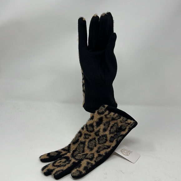 🆕Winter Touch Screen Gloves Black Soft Breathable Cheetah Pattern Gloves - Picture 5 of 8